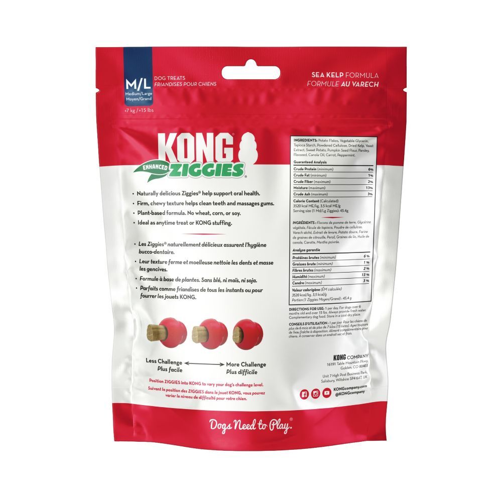 KONG Medium/Large Ziggies Enhanced, 8-Oz