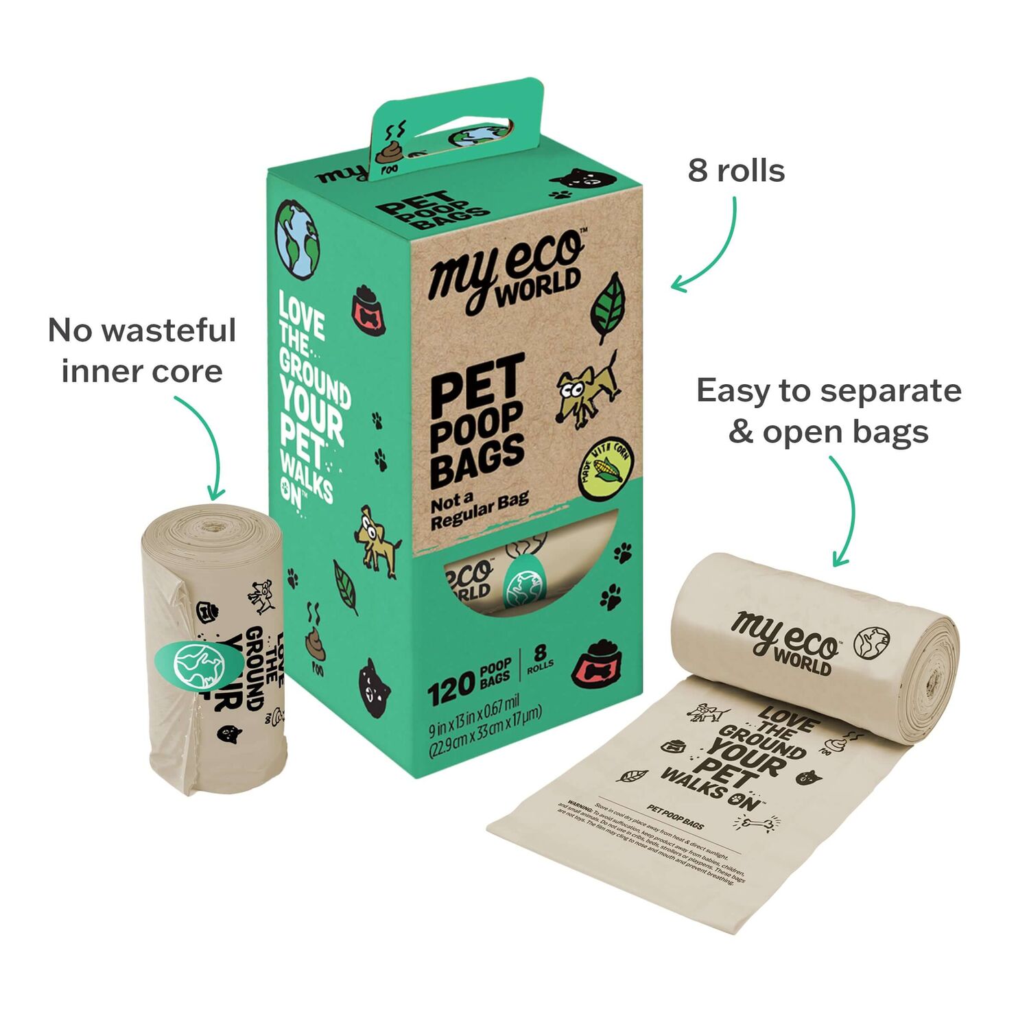 My Eco World Pet Poop Bags, 120-Ct