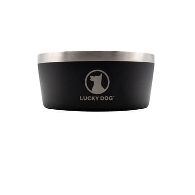 Lucky Dog Indulge XL Stainless Steel Arcadia Black Dog Bowl, 100-Oz