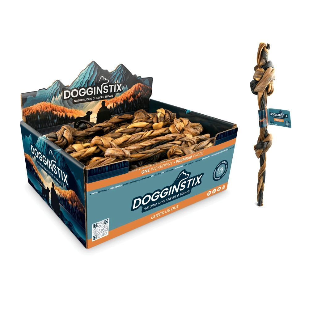 Dogginstix Braided Lamb Collagen Double Knots