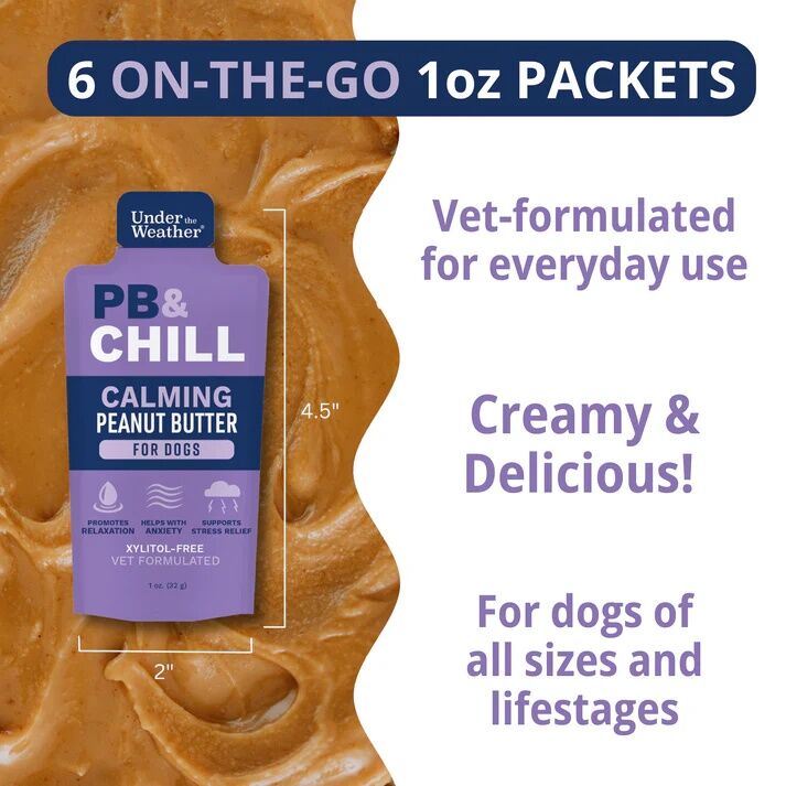 Under The Weather PB & Chill Calming Peanut Butter For Dogs, 6-Pk
