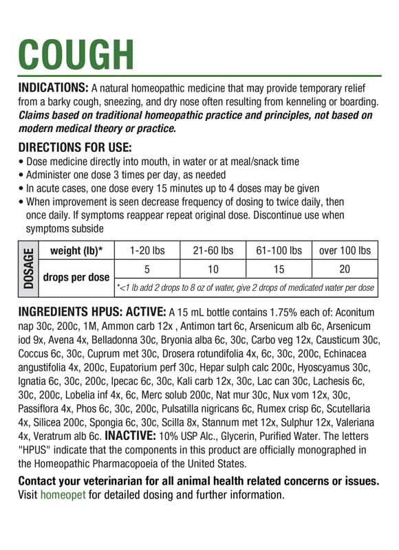 HomeoPet Cough, 15-Mil