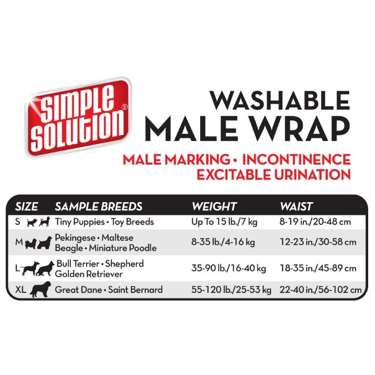Simple Solution Washable Male Dog Wrap Medium