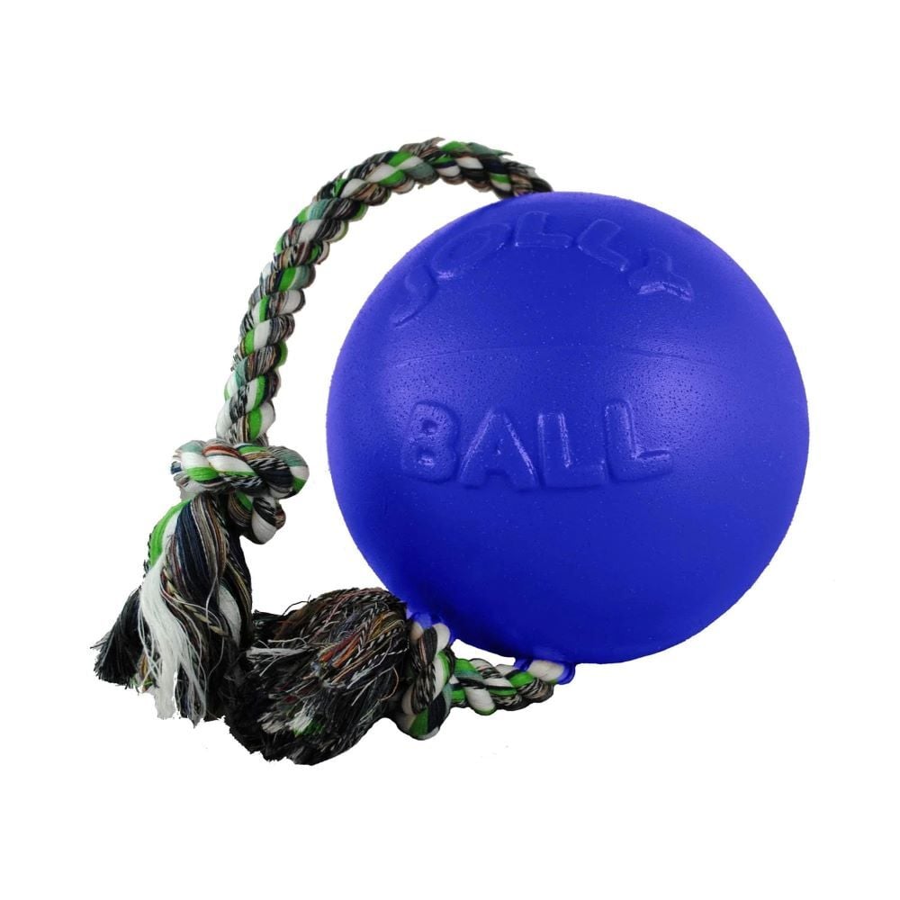 Jolly Peys Small Blue Romp-N-Roll Dog Toy, 4.5-In