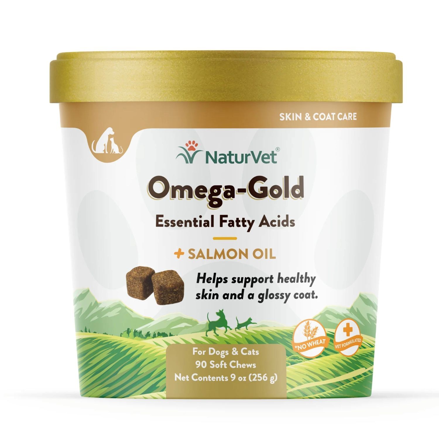 NaturVet Omega-Gold With Salmon Oil Dog/Cat Supplement, 90-Ct