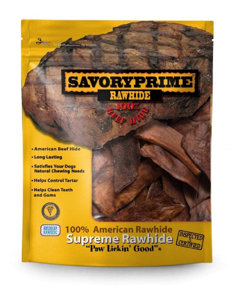 Savory Prime Pet Treats Rawhide Beef Chips, 1 lb.