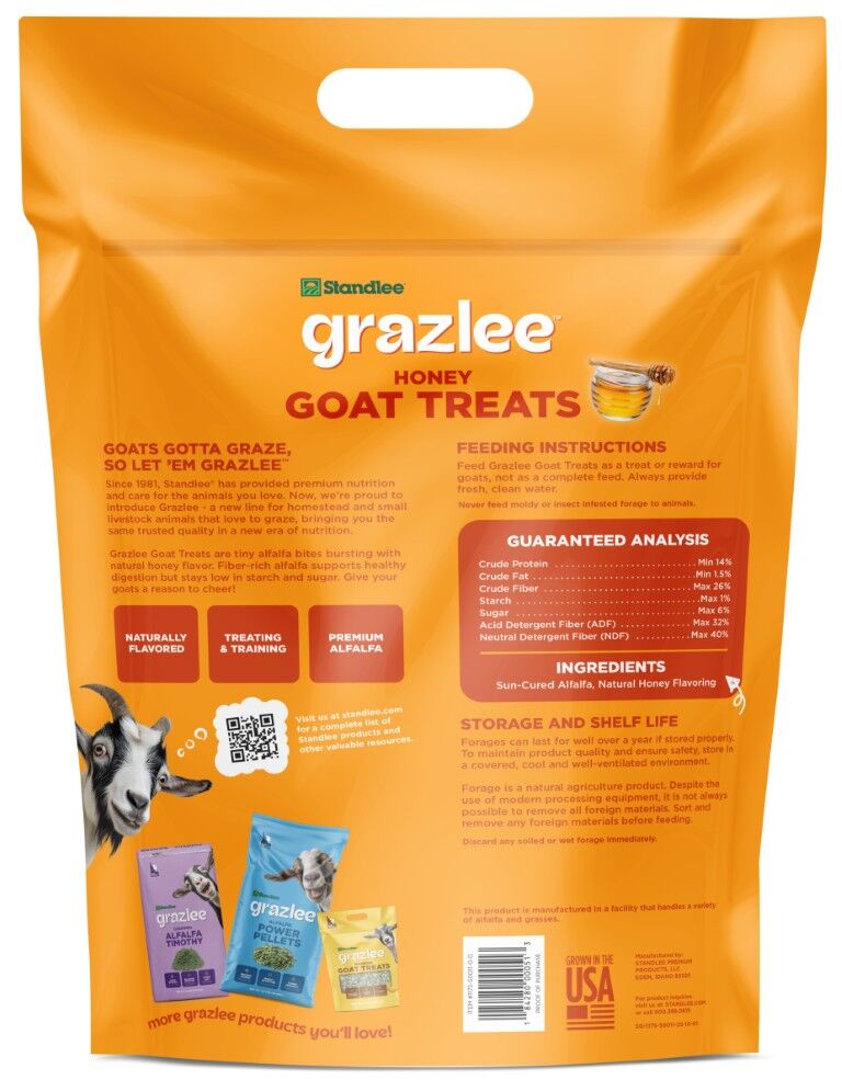 Grazlee Honey Forage-Based Goat Treats by Standlee, 3-Lb