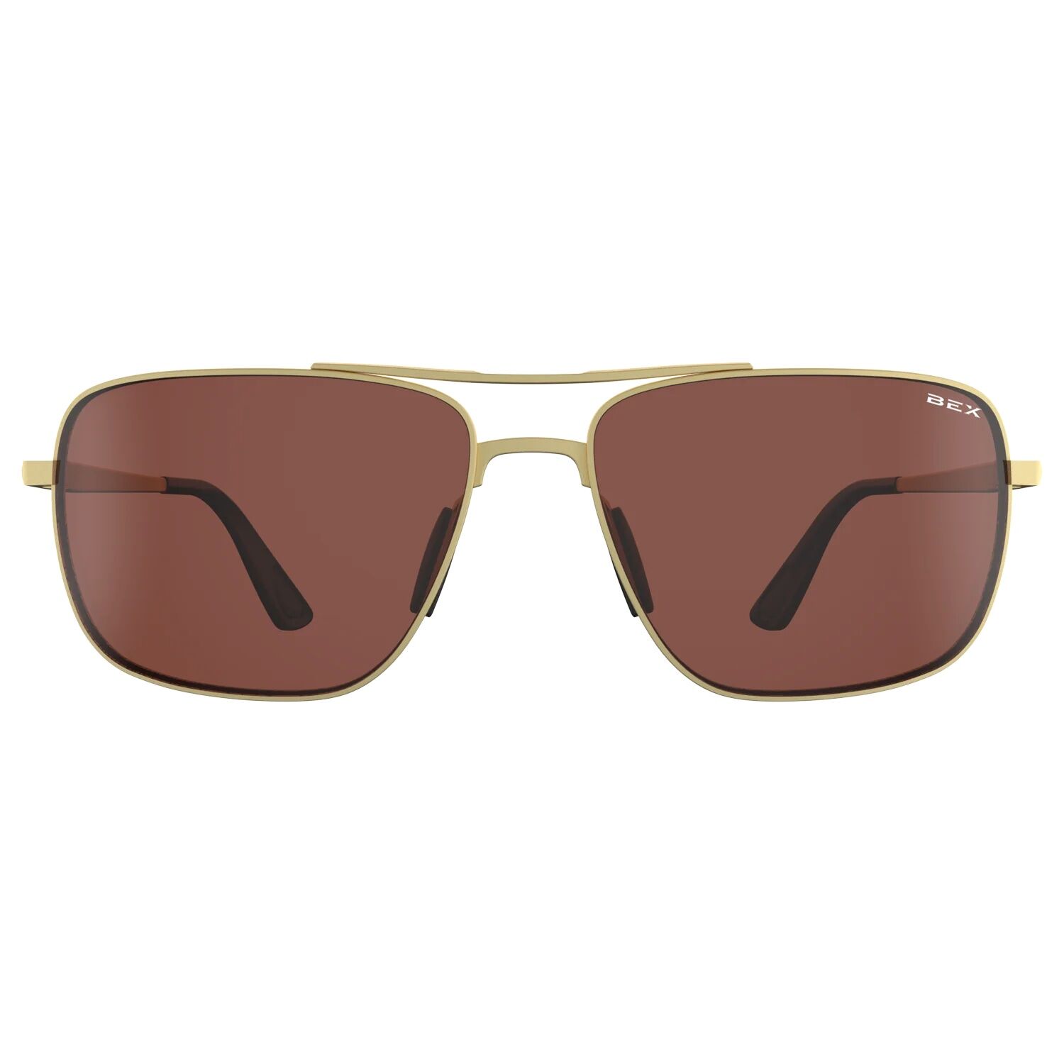 BEX Porter Full-Metal Aviator Matte Gold/Brown Sunglasses