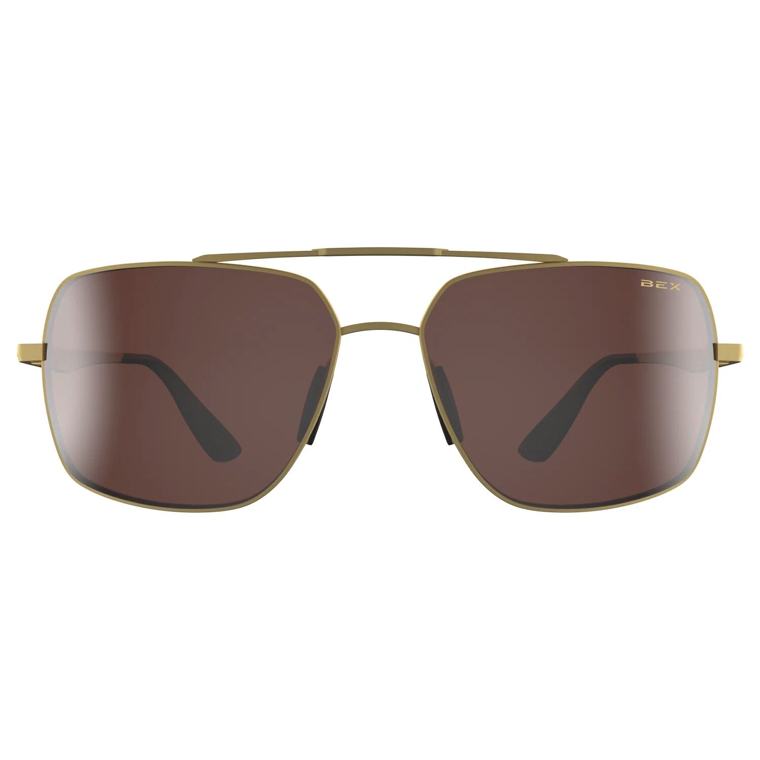 Bex Wing Women's Full Metal Aviator  Matte Gold/Brown/Silver Sunglasses