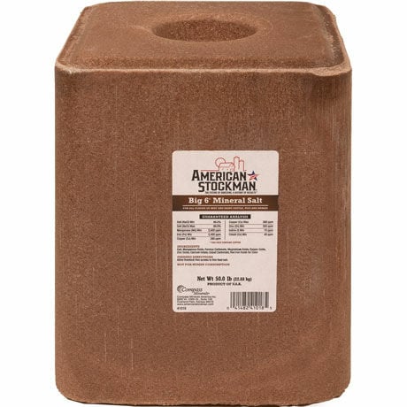 American Stockman Big 6" Mineral Salt Block - 50 lb