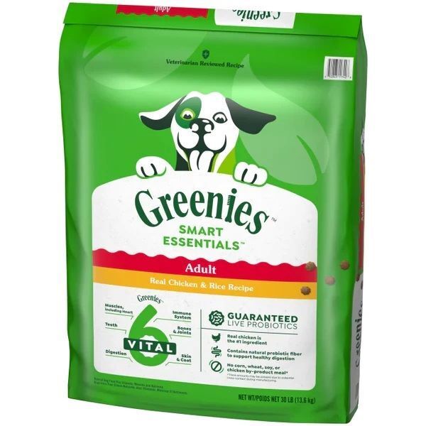 Greenies Smart Essentials Adult High Protein Real Chicken & Rice Recipe Dog Food, 30-Lb
