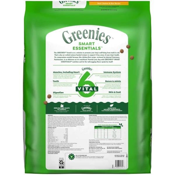 Greenies Smart Essentials Adult High Protein Real Chicken & Rice Recipe Dog Food, 30-Lb