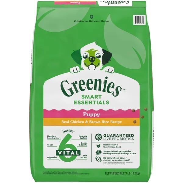 Greenies Smart Essentials Puppy High Protein Real Chicken & Brown Rice Dog Food, 27-Lb