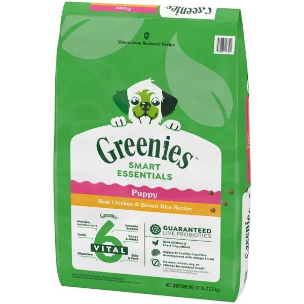 Greenies Smart Essentials Puppy High Protein Real Chicken & Brown Rice Dog Food, 27-Lb