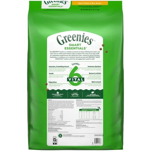 Greenies Smart Essentials Small Breed Adult Protein Real Chicken & Rice Dog Food, 27-Lb
