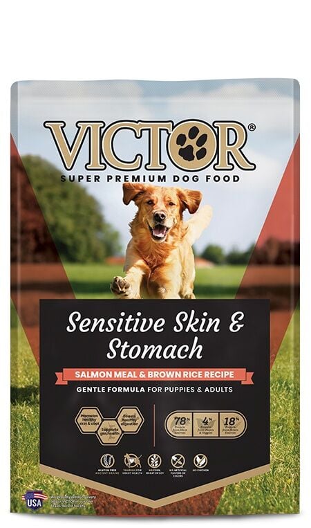Victor Sensitive Skin & Stomach Salmon Meal & Brown Rice Recipe Dog Food, 30 lb.