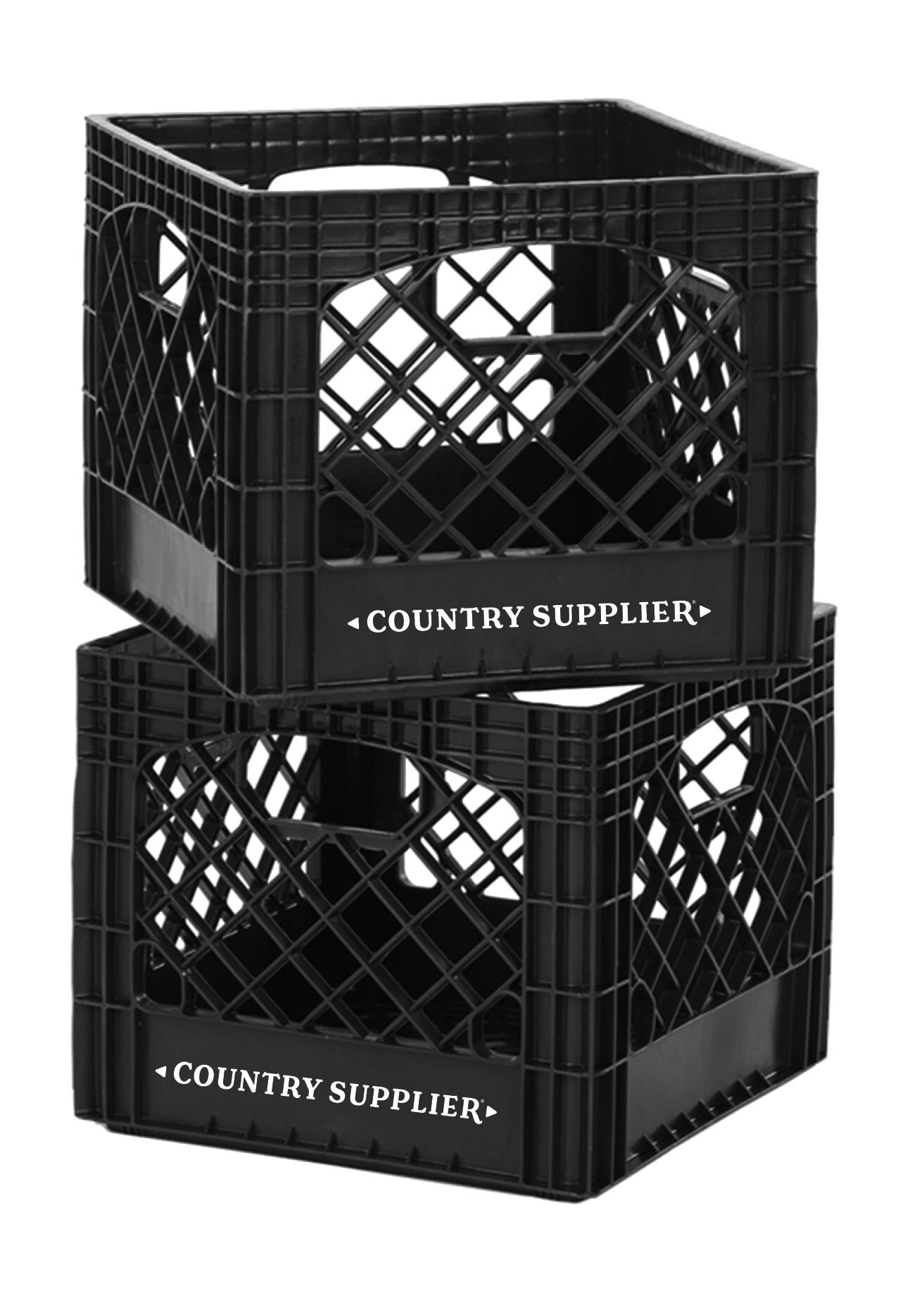Country Supplier Black Milk Crate, 4-Gal