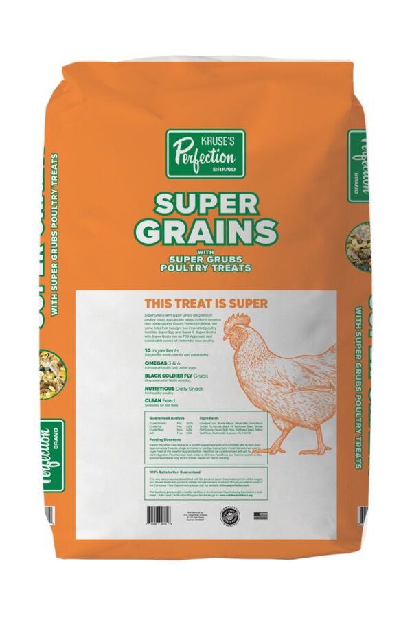 Kruse's Perfection Super Grains With Grubs Poultry Treats, 40-Lb
