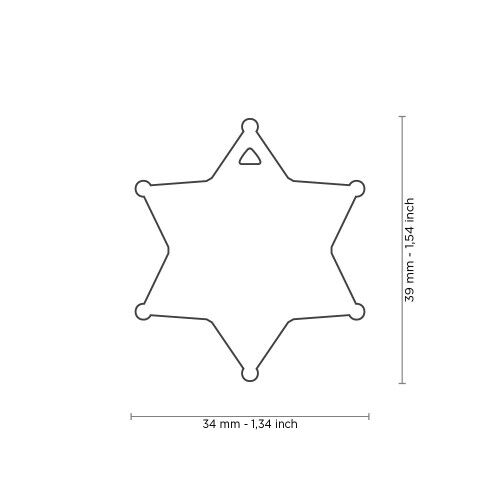 MyFamily Bronx Sheriff Star ID Tag in English Brass