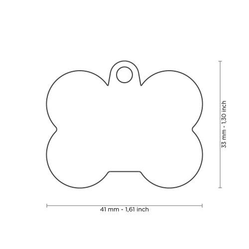 MyFamily Hushtag Big Black Aluminum Bone ID Tag with Orange Rubber