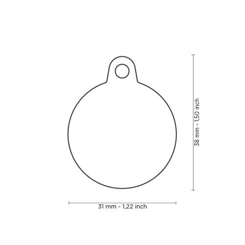 MyFamily Hushtag Red Aluminum Circle ID Tag with Rubber