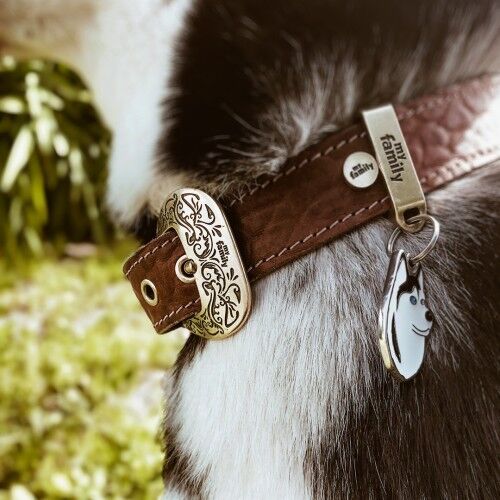 MyFamily Friends Black and White Siberian Husky ID Tag