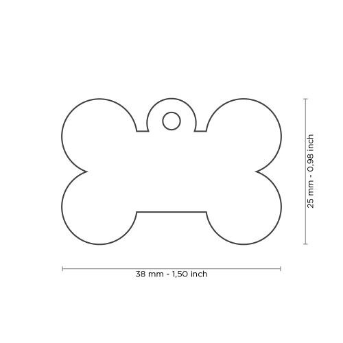 MyFamily Basic Big Aluminum Red Bone ID Tag