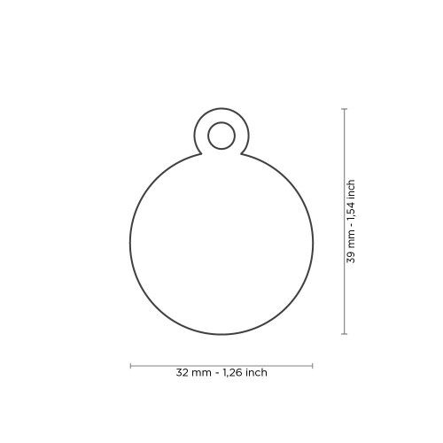 MyFamily Basic Big Aluminum Green Circle ID Tag
