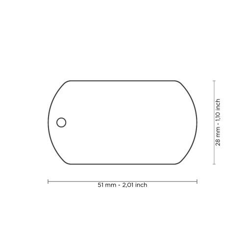 MyFamily Basic Big Military ID Tag in Chrome-Plated Brass