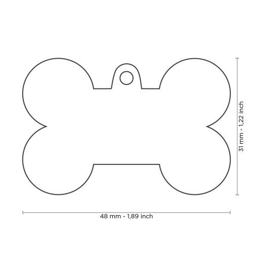 MyFamily Basic XL Aluminum Red Bone ID Tag
