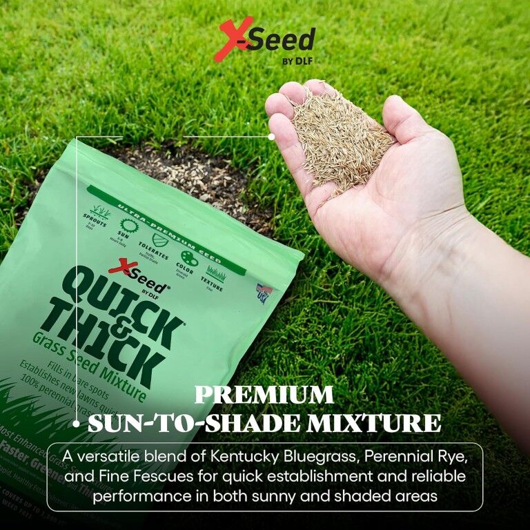 X-Seed Ultra Premium Quick & Thick Grass Seed Mixture, 3-Lb