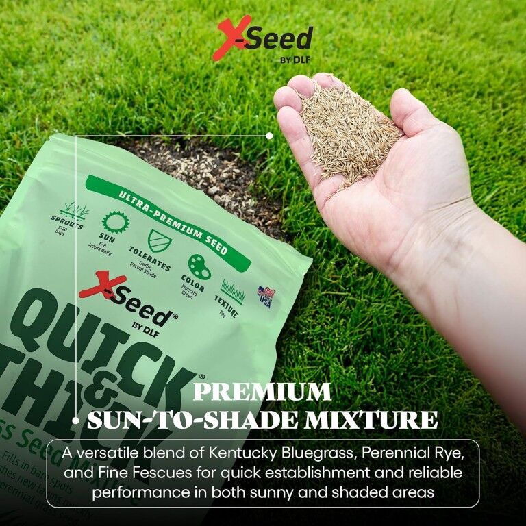 X-Seed Ultra Premium Quick & Thick Grass Seed Mixture, 7-Lb