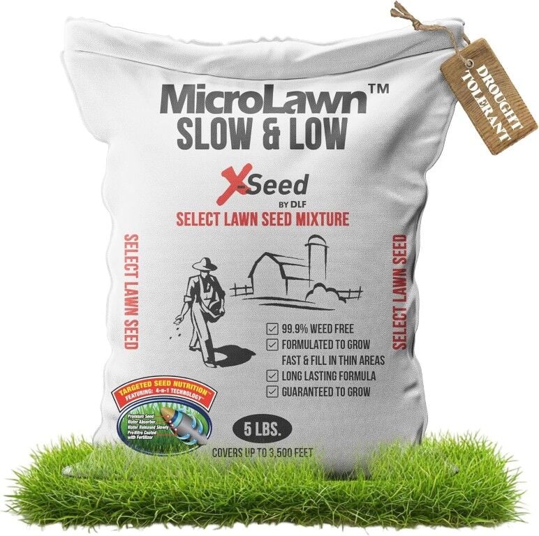 X-Seed MicroLawn Slow & Grow Select Lawn Seen Mixture, 5-Lb