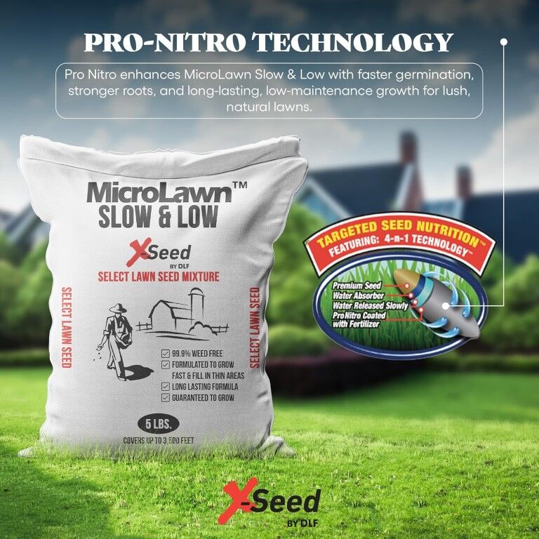 X-Seed MicroLawn Slow & Grow Select Lawn Seen Mixture, 5-Lb