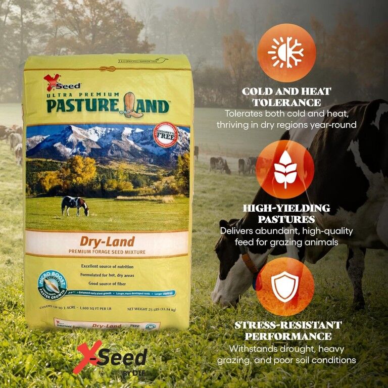 X-Seed Ultra Premium Pastureland Dry-Land Premium Forage Seed Mix, 25-Lb