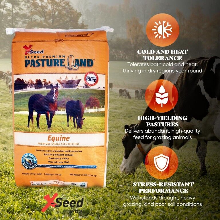 X-Seed Ultra Premium Pastureland Equine Premium Forage Seed Mix, 50-Lb