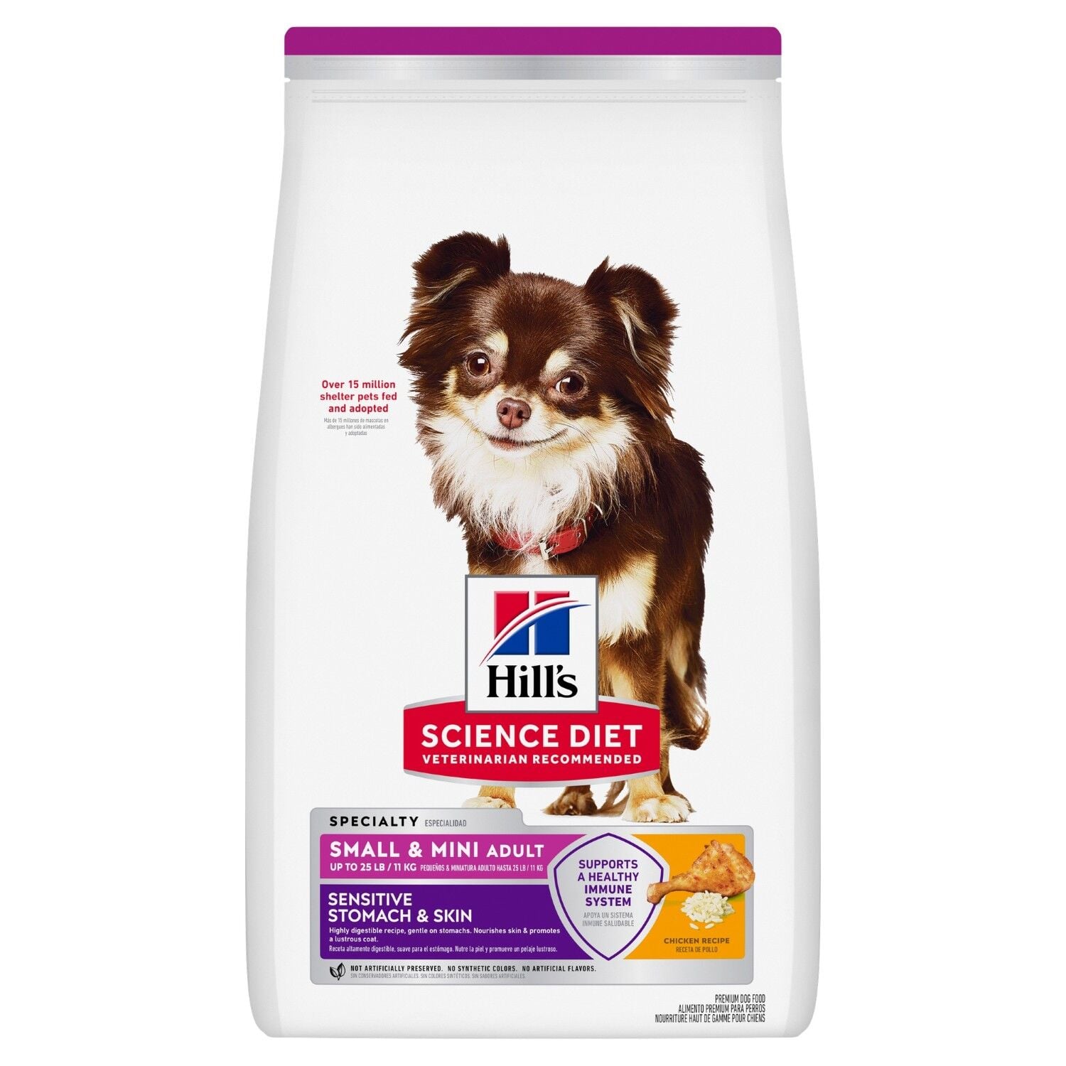 Hill's Science Diet Adult Sensitive Stomach & Skin Small & Mini Chicken Recipe Dog Food, 4 lb.