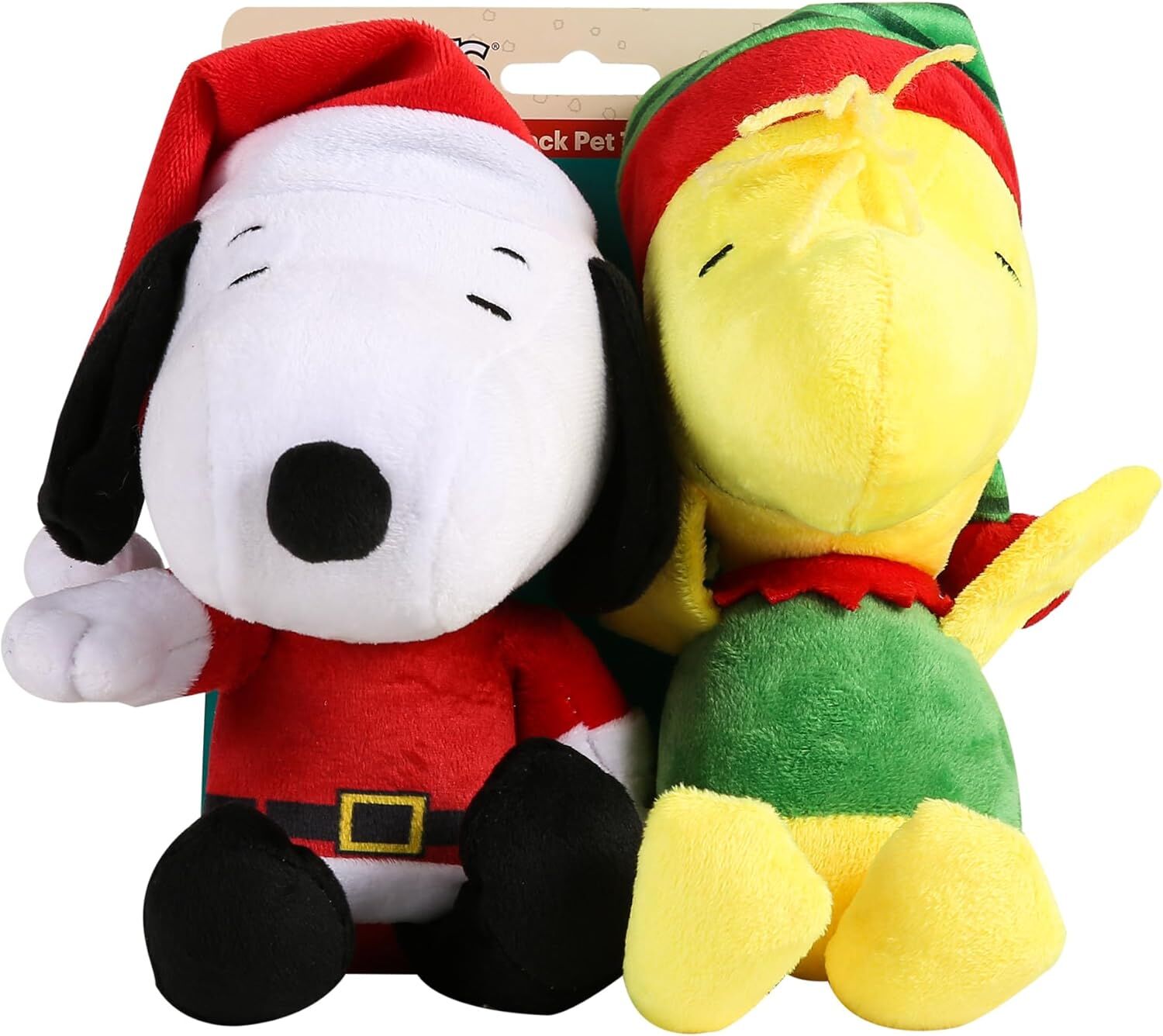 Peanuts For Pets Holiday Snoopy & Woodstock Plush Dog Toys, 12-In