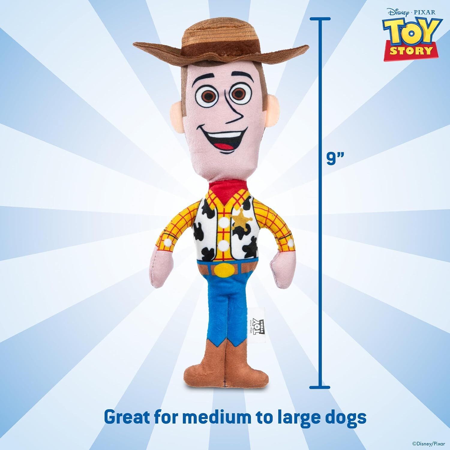 Disney Pixar’s Woody Woofin' Squeaker Dog Toy, 9-In