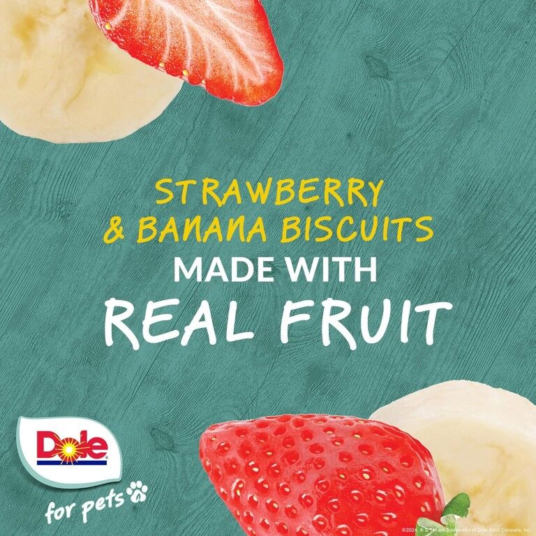 Dole For Pets Freshly Fetched Banana & Strawberry Dog Biscuits, 7-Oz