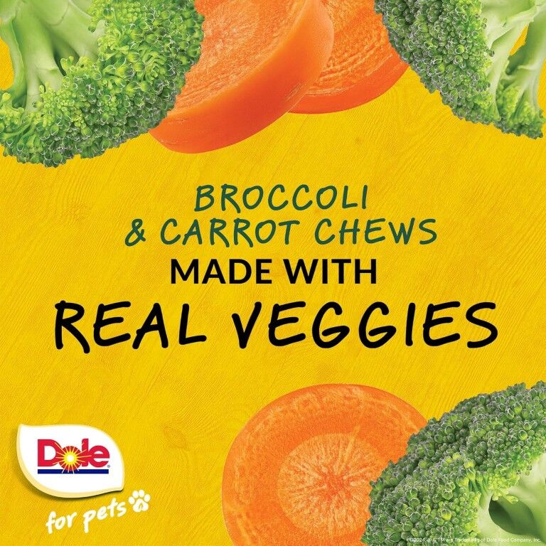 Dole For Pets Freshly Fetched Broccoli & Carrot Dog Chews, 7-Oz