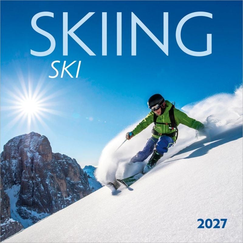 Brown Trout Publishers Skiing 2027 Monthly Calendar, 12 in. x 24 in.