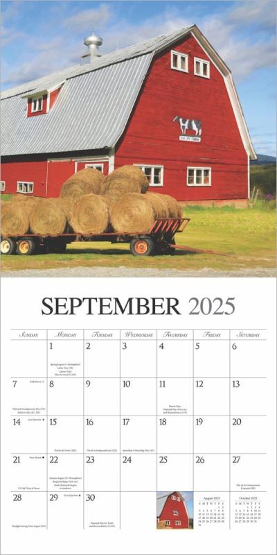 Brown Trout Publisher 2025 Beckoning Barns Monthly Square Wall Calendar, 12-In x 24-In