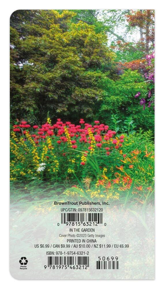 Brown Trout Publisher 2024-2025 In the Garden Monthly Pocket Planner Calendar, 3.5-In x 6.5-In