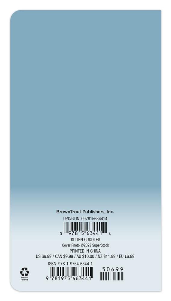 Brown Trout Publisher 2024-2025 Kitten Cuddles Monthly Pocket Planner Calendar, 3.5-In x 6.5-In