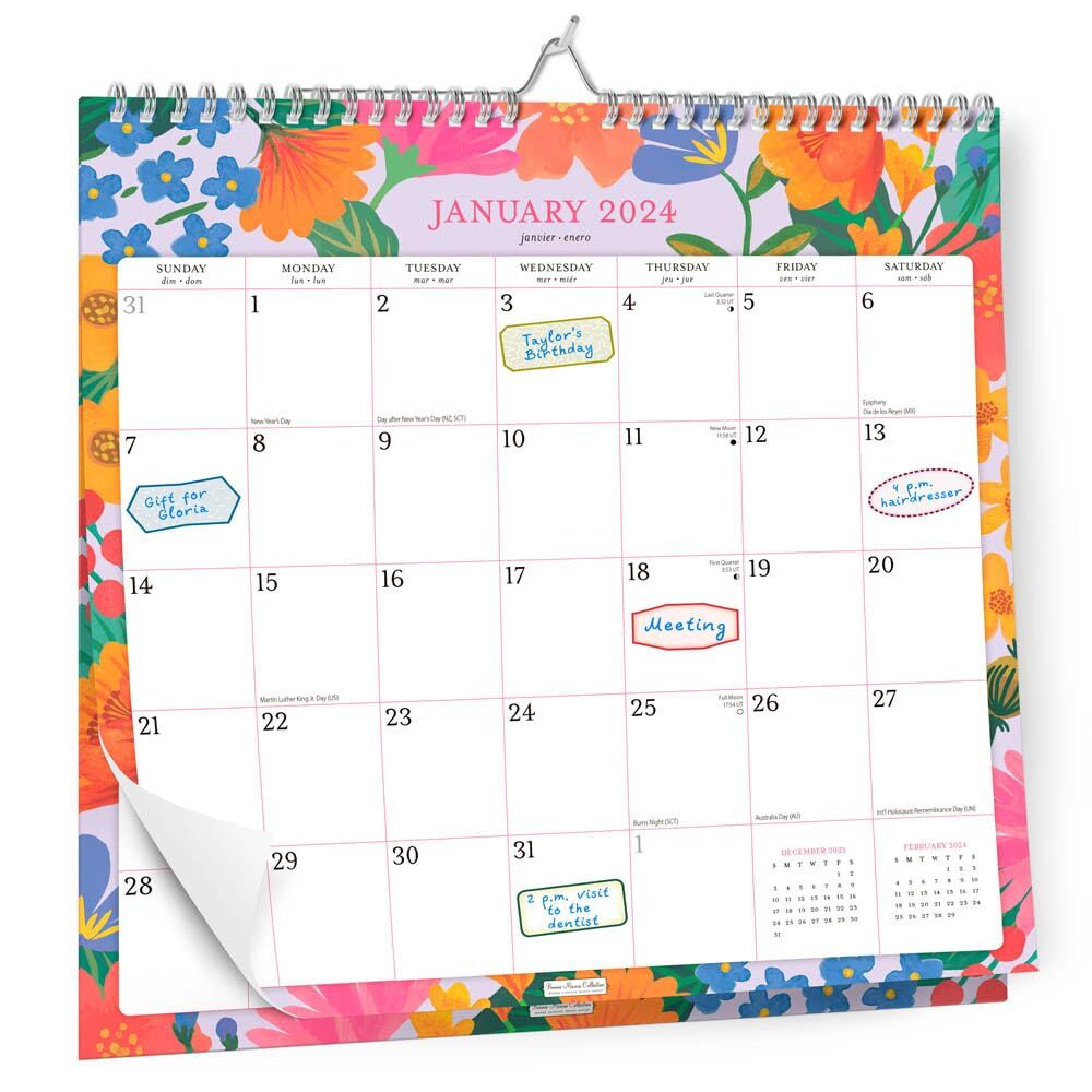 Brown Trout Publisher 2024 Bonnie Marcus Monthly Square Wire-O Calendar, 12-In x 12-In