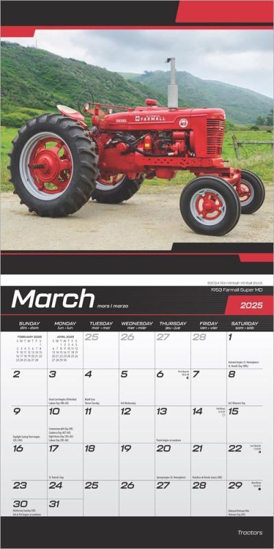 Brown Trout Publisher 2025 Tractors Monthly Mini Wall Calendar, 7-In x 14-In