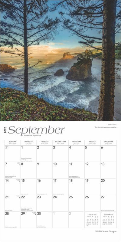 Brown Trout Publisher 2025 Oregon Wild & Scenic Square Wall Calendar, 12-In x 24-In
