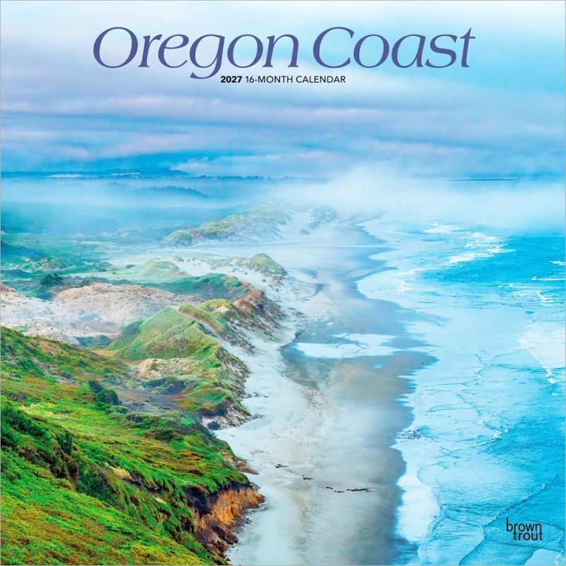 Brown Trout Publishers Oregon Coast 2027 Monthly Square Wall Calendar, 12 in. x 24 in.