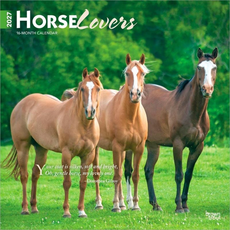 Brown Trout Publishers Horse Lovers 2027 Monthly Square Wall Calendar, 12 in. x 24 in.